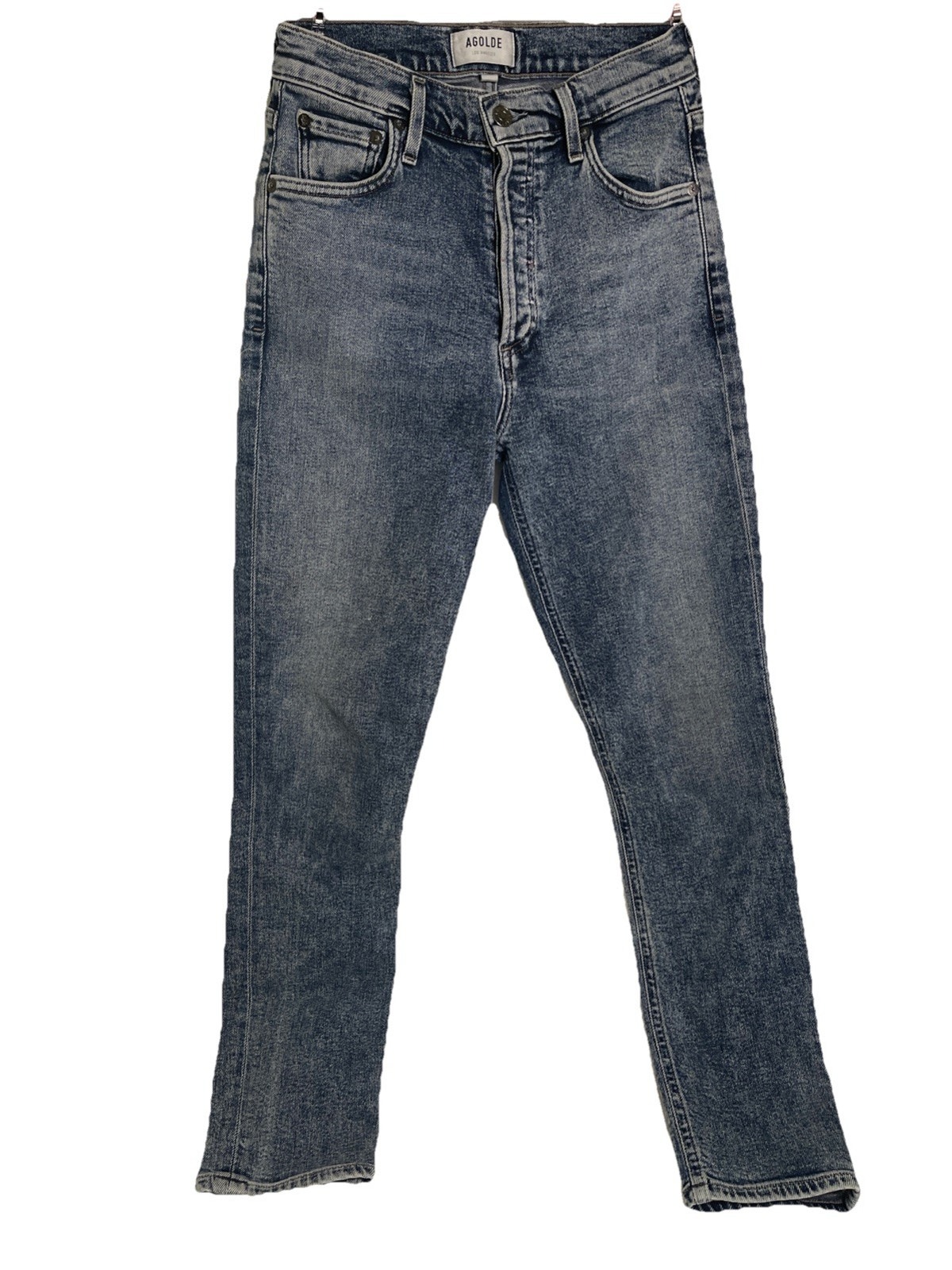 Agolde Jaime High Rise Jeans Button-Fly Organic Cotton Blue Sz.24